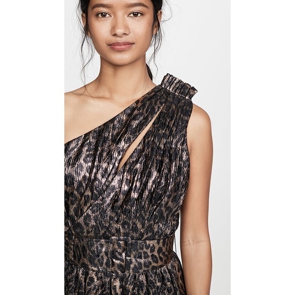 Retrofête Kayla Belted Metallic Mini Dress in Leopard Lamé - Picture 5 of 11